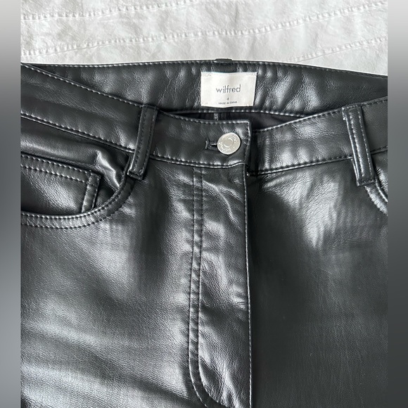 Aritzia Wilfred Cropped Melina Black Vegan Leather pants size 4 - Picture 11 of 11